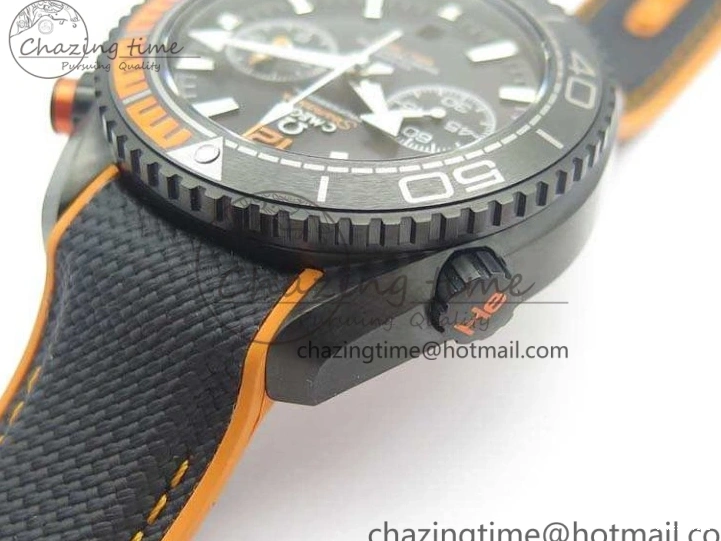 1230 Planet Ocean Master Chronometer Chrono DLC OM 1:1 Best Edition Black Dial On Nylon Strap A Chic 8103